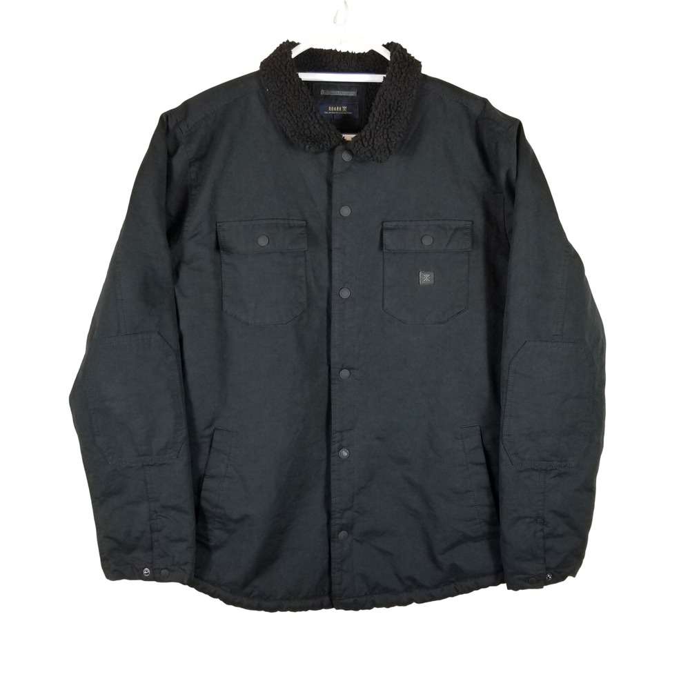 Roark Axeman Jacket Mens Large Black Sherpa‎ Lined Canvas Insulated Workwear